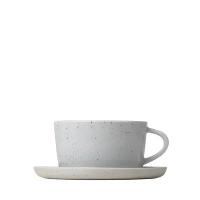 Blomus Sablo Ceramic Tea Cups & Saucers In Bone