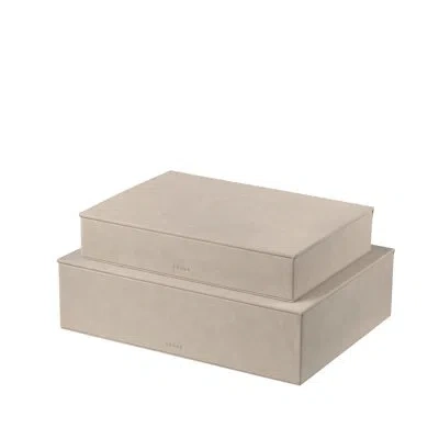 Blomus Sahla Faux Suede Storage Boxes - Set Of 2 - Nomad (light Tan) In Beige