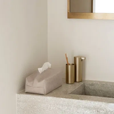 Blomus Sahla Faux Suede Tissue Box Cover - Nomad (light Tan)