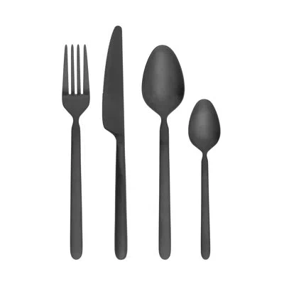 Blomus Stella Flatware Set - Service For 4 In Matte Black