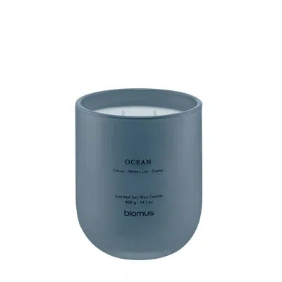 Blomus Tuoksu Scented Candle - Ocean (citrus/water Lily/cedar) In Blue