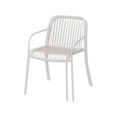 Blomus Yua Stacking Patio Dining Armchair - Wire In Silk Gray