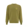 Blonde Gone Rogue Flash Embroidery Organic Cotton Mens Sweatshirt In Khaki Green In Green