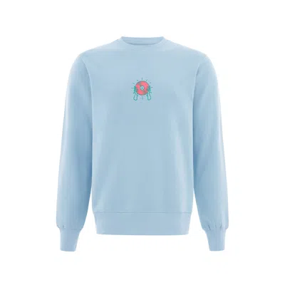 Blonde Gone Rogue Green / Blue Disco Cult Embroidered Organic Cotton Mens Sweatshirt In Light Green In Green/blue