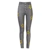 Blonde Gone Rogue Grey / Yellow / Orange Star-embroidered Skinny Jeans In Grey In Grey/yellow/orange
