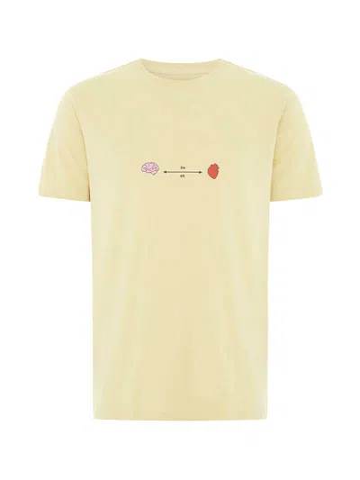 Blonde Gone Rogue Neutrals Social Distance Graphic Print Mens T-shirt, Organic Cotton, In Beige