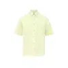 Blonde Gone Rogue Ocean Drive Mens Shirt, Upcycled Linen, In Light Green In Green