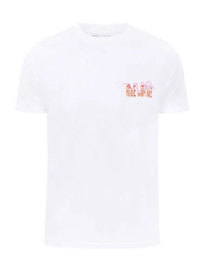 Blonde Gone Rogue Roller Coaster Graphic Print Mens T-shirt, Organic Cotton, In White