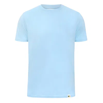 Blonde Gone Rogue White Flash Graphic Print Mens Tee, Organic Cotton, In Light Blue
