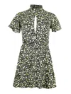Blonde Gone Rogue Women's Backless Mini Dress, Upcycled Viscose, In Black Flower Print In Black