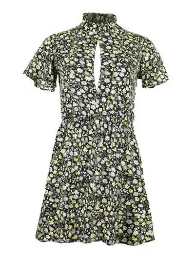 Blonde Gone Rogue Women's Backless Mini Dress, Upcycled Viscose, In Black Flower Print