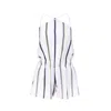 Blonde Gone Rogue Women's Desert Dreams Summer Playsuit, Upcycled Polyester, In White With Stripes In White