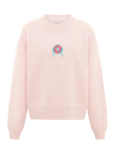 Blonde Gone Rogue Women's Pink / Purple Disco Cult Embroidery Organic Cotton Sweatshirt In Pink In Pink/purple