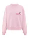 Blonde Gone Rogue Women's Disco Demolition Embroidered Sweatshirt, Organic Cotton, In Ash Pink In Pink