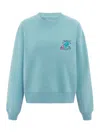 Blonde Gone Rogue Women's Disco Trip Embroidered Sweatshirt, Organic Cotton, In Light Green In Blue