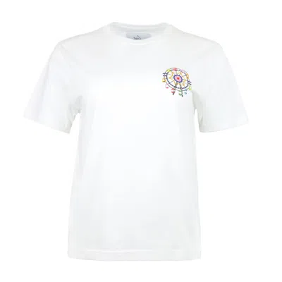 Blonde Gone Rogue Women's Fair Print Organic Cotton T-shirt In White