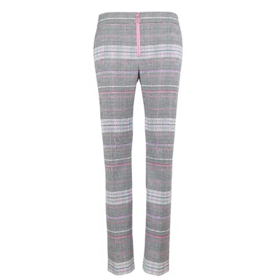 Blonde Gone Rogue Women's Grey / Pink Revivify Slim Suit Trousers In Checker And Pink In Gray