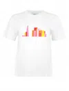 Blonde Gone Rogue Women's London Skyline Graphic Print Tee, Organic Cotton, In White