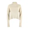 Blonde Gone Rogue Women's Neutrals Relaxed Loose Turtleneck Sweater In Beige In Beige