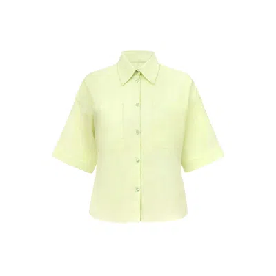 Blonde Gone Rogue Women's Ocean Drive Boxy Shirt, Upcycled Cotton, In Light Green