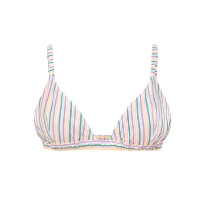 Blonde Gone Rogue Women's Ocean Drive Elasticated Bralette, Upcycled Cotton, In Colourful Stripes In Multi