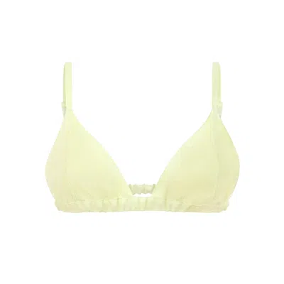 Blonde Gone Rogue Women's Ocean Drive Elasticated Bralette, Upcycled Cotton, In Light Green In Yellow