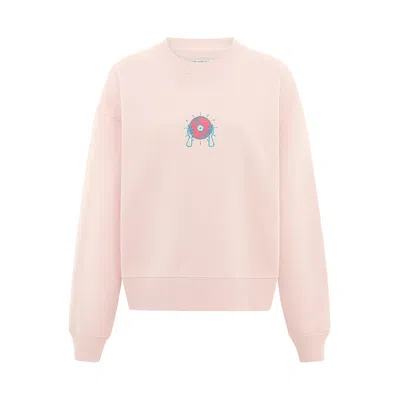 Blonde Gone Rogue Women's Pink / Purple Disco Cult Embroidery Organic Cotton Sweatshirt In Pink In Pink/purple
