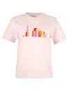 Blonde Gone Rogue Women's Pink / Purple London Skyline Graphic Print Tee, Organic Cotton, In Pink