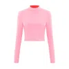 Blonde Gone Rogue Women's Pink / Purple / Red Bougie Cropped Turtleneck Top In Pink And Red In Pink/purple/red