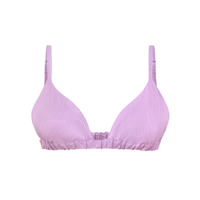 Blonde Gone Rogue Women's Purple Ocean Drive Elasticated Bralette, Upcycled Cotton, In Lilac