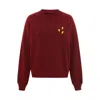 Blonde Gone Rogue Women's Red Flashes Embroidery Organic Cotton Sweatshirt In Burgundy In Red