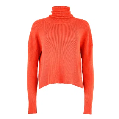 Blonde Gone Rogue Women's Relaxed Loose Turtleneck Sweater In Red