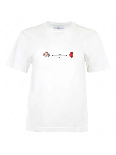 Blonde Gone Rogue Women's Social Distance Graphic Print T-shirt, Organic Cotton, In White