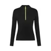 Blonde Gone Rogue Women's Wicked Rib High Neck Zipper Top In Black In Black