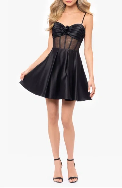 Blondie Nites Corset Minidress In Black/gold