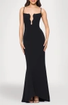 Blondie Nites Cutout Scuba Gown In Black