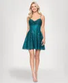Blondie Nites Sequin & Glitter Minidress In Blue