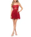 Blondie Nites Sequin Minidress In Red