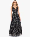 Blondie Nites Juniors' Glittered Lace-up Gown In Black,gold