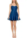 BLONDIE NITES JUNIORS WOMENS SATIN COCKTAIL AND PARTY DRESS