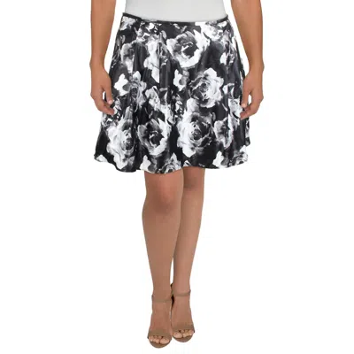 Blondie Nites Juniors Womens Satin Floral Print A-line Skirt In Multi
