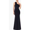 Blondie Nites Juniors' One-shoulder Rosette-detail Gown In Black