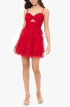 Blondie Nites Ruffle Minidress In Red