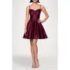 Blondie Nites Satin Minidress In Burgundy