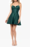 Blondie Nites Satin Minidress In Hunter