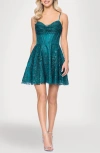 Blondie Nites Sequin & Glitter Minidress In Blue