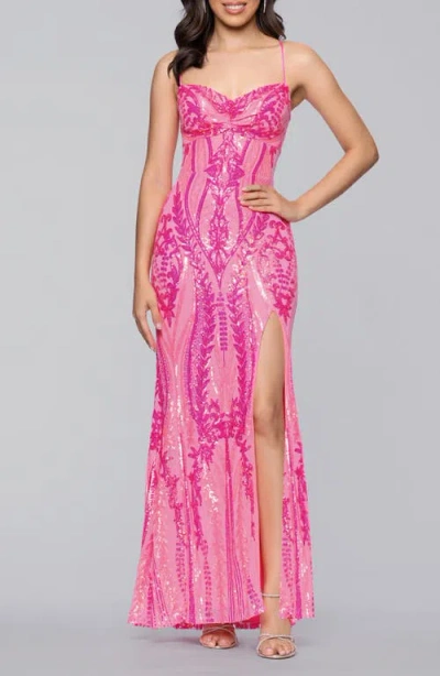 Blondie Nites Sequin Body-con Gown In Multi