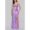 Blondie Nites Sequin Paisley Sheath Gown In Blue