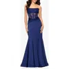 Blondie Nites Sequin Strapless Trumpet Gown In Blue