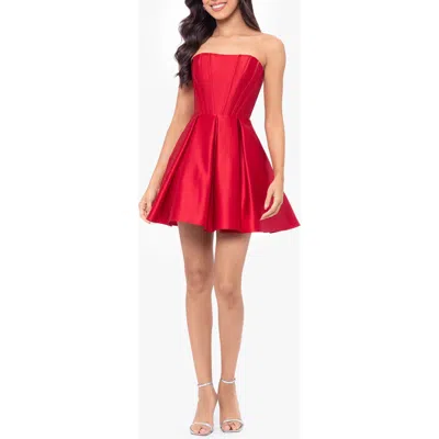 Blondie Nites Strapless Minidress In Red